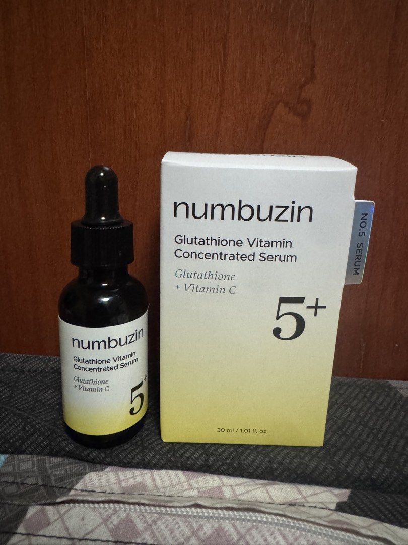 Numbuzin Glutathione Vitamin Concentrated Serum 5+ 30ml, Beauty & Personal  Care, Face, Face Care Products on Carousell
