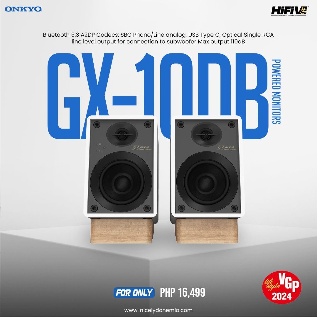 Onkyo GX-10DB (Category: Soundbars, Speakers & Amplifiers) located in Quezon City. Submitted by hifivebynicelydone (Listing ID 1433447260, Image 1). Description: Compact but capable. The GX-10DB delivers clean, detailed sound with built-in power—perfect for desktops, casual listening, or small spaces. Hear the details you’ve been missing. 🎧 Message us now!📩.