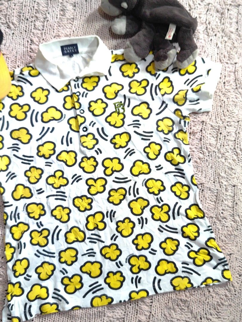 Pearly Gates Popcorn Polo Shirt (Category: Shirts) located in Tuguegarao City. Submitted by ekko_bag2 (Listing ID 1433437314, Image 3). Description: In very good condition - Excellent Print, No pinhole - need wash, washable stains - PG Embroidered Logo on back - Popcorn design - For those who know the real price of the brand Dimension in inches L x W - 25 x 21.5(pit to pit) Mode of payment - Gcash Payment first, No COD Shipping thru JNT (next day