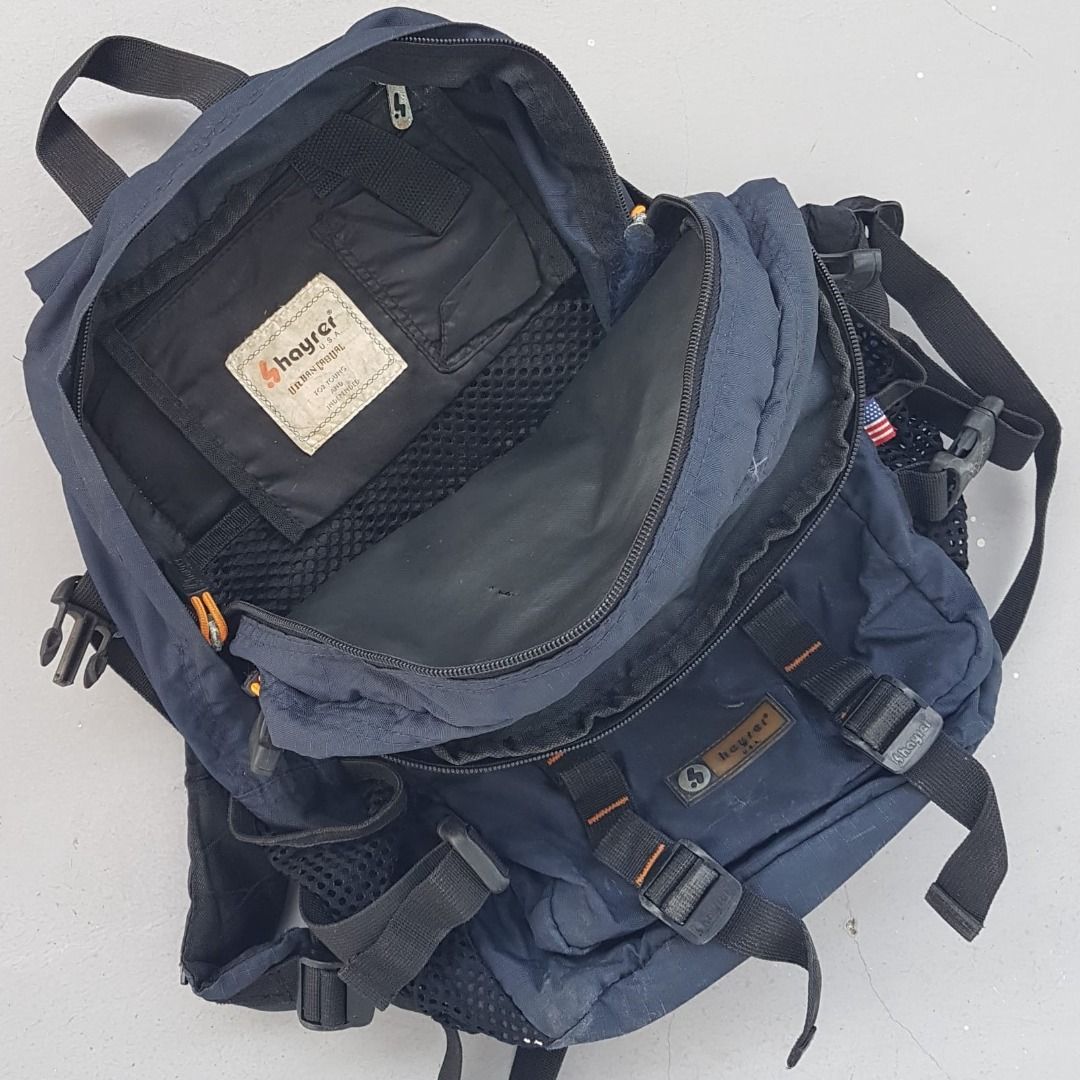 Retro HAYRER Backpack, Blue Rucksack, Cool USA Haversack, Tactical Bag ...
