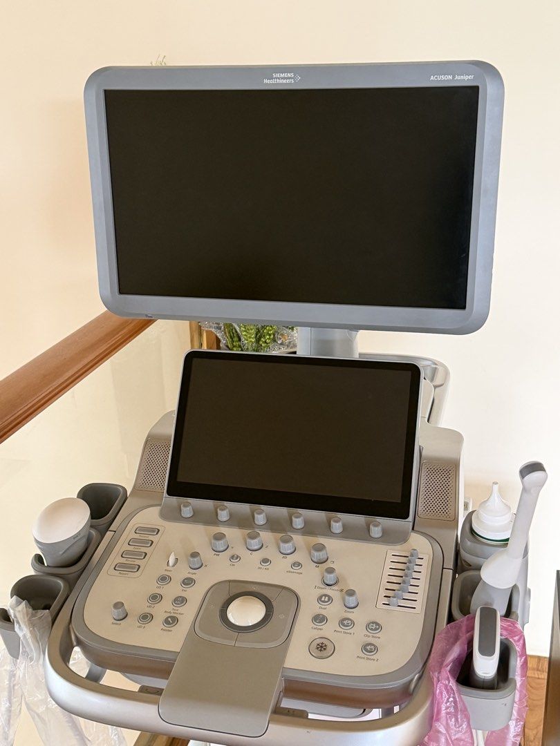 Siemens Acuson Juniper Ultrasound Machine with 3D/4D Transducer (Category: Maternity Care) located in Marikina City. Submitted by brodiaj (Listing ID 1433411161, Image 2). Description: Lightly used and well-maintained premium ultrasound system. Personally owned and primarily used by a licensed OB-GYN doctor for scheduled home-service appointments only. The unit was not used in a hospital or diagnostic clinic, resulting in relatively light usage. 