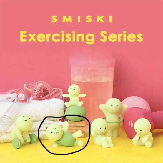 Smiski Exercising Series Aerobics Figurine (Category: Designer & Blind Box Toys) located in Singapore. Submitted by pinkstatement.store (Listing ID 1433485833, Image 1). Description: - Only open to take a look, still have foil and box - Smiski Exercising Series figurine - Aerobics pose - Adorable collectible - Perfect for display 💕 willing to trade with other design of exercising series.