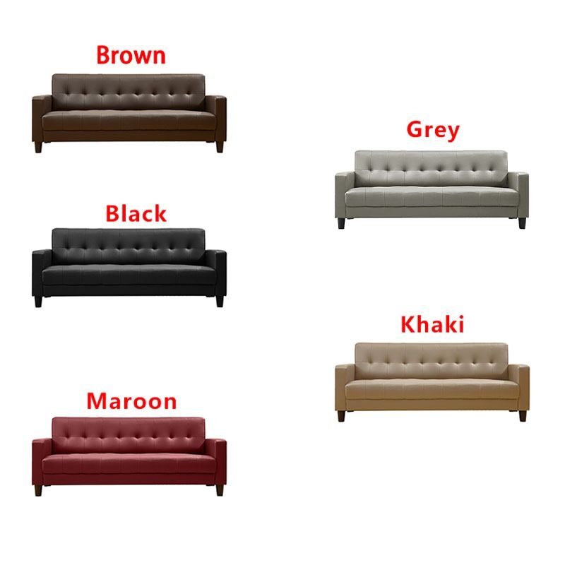 Sofa [Ready in SG] Simple PVC Leather Sofa (Free 🚚 and Install ...