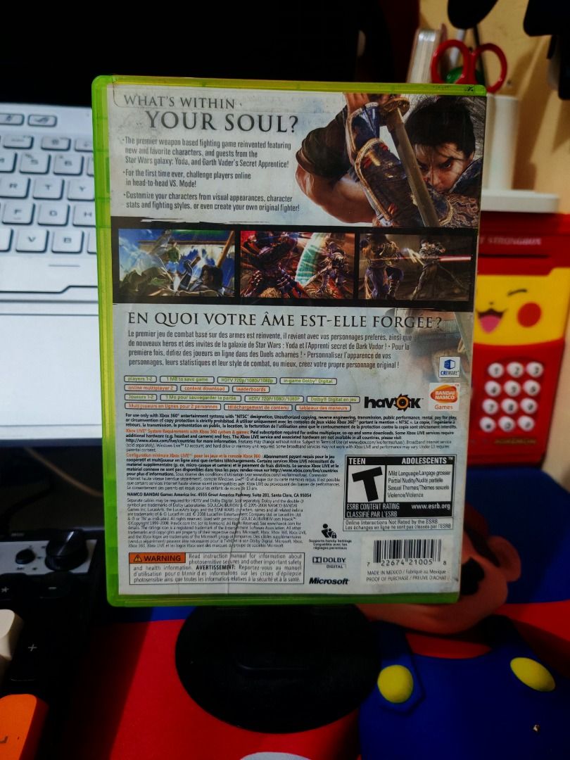 SOUL CALIBUR IV XBOX 360 (Category: Xbox) located in Santa Rosa. Submitted by tristanmunoz (Listing ID 1433431935, Image 2). Description: FOR SALE!!! Php 600 SOUL CALIBUR 4 XBOX360 BANDAI NAMCO GAMES NTSC CIB 100% Authentic Tested working condition Can do video calls Warranty: 24 hours testing warranty, will do change/return if item are proven damaged (will be void if defect is caused by accident, misuse, negligence, including tampering). Return 