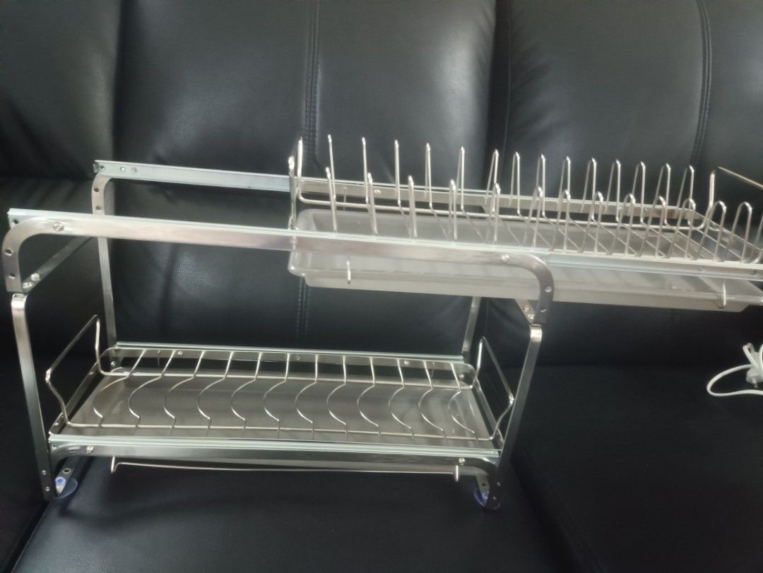 Stainless Steel 2-Tier Dish Rack488442167537838081