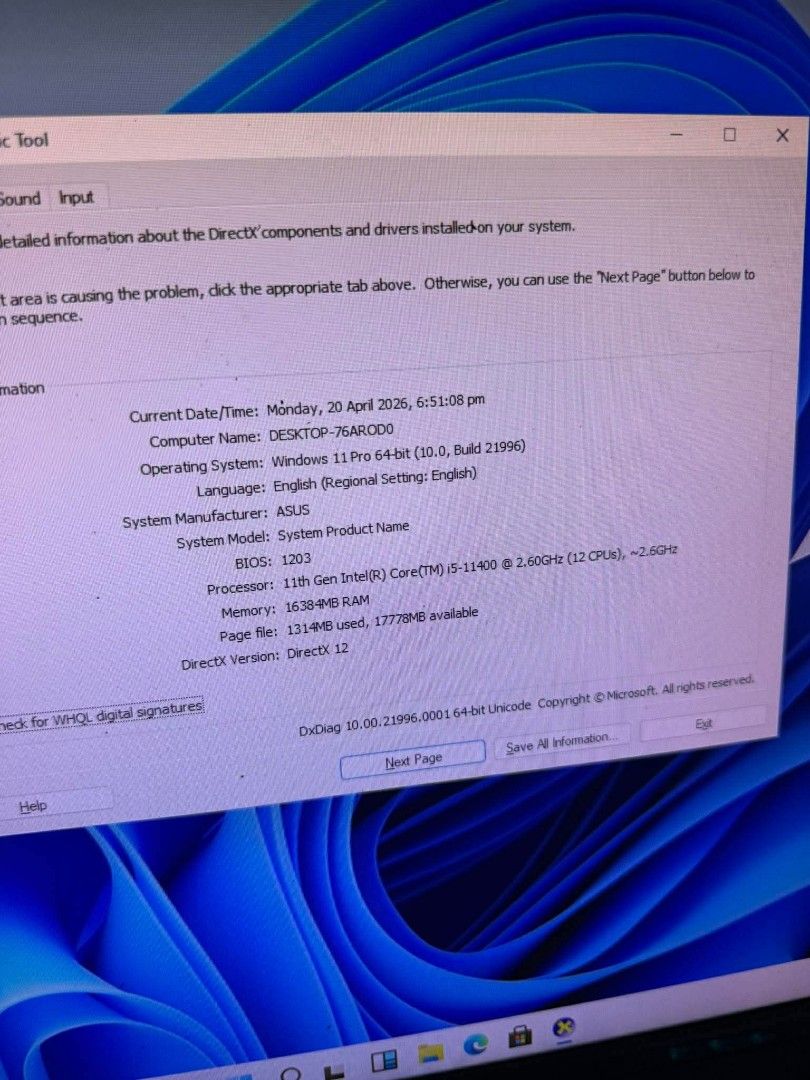System unit (Category: Desktops) located in Manila. Submitted by happyearth.953a15 (Listing ID 1433409114, Image 2). Description: System unit I5 11th gen Asusprime H510M-K motherboard 16gb ram 256gb m.2 Windows 11 pro OS Truerated switching power supply Standard casing With power cord 💸💸 12,000 Location: San Andres bukid manila Pick up or deliver.