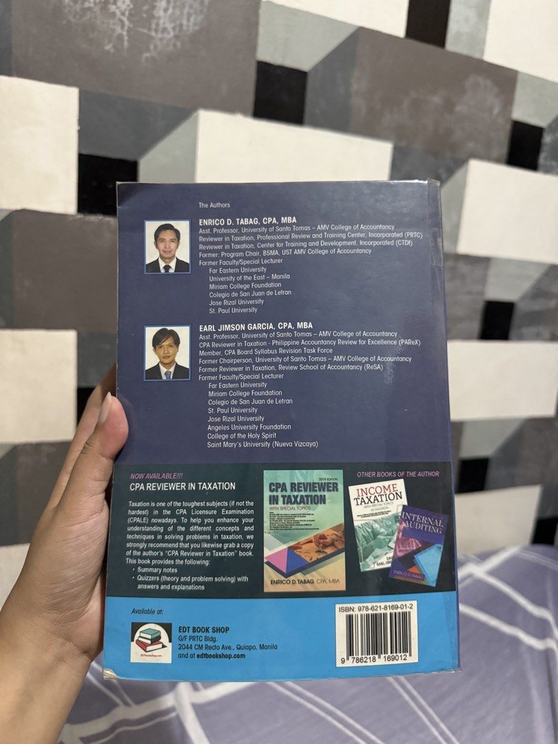 Transfer & Business Taxation Tabag (2019) (Category: Textbooks) located in San Mateo. Submitted by cdecluttering_ (Listing ID 1433420118, Image 2). Description: - with plastic cover.
