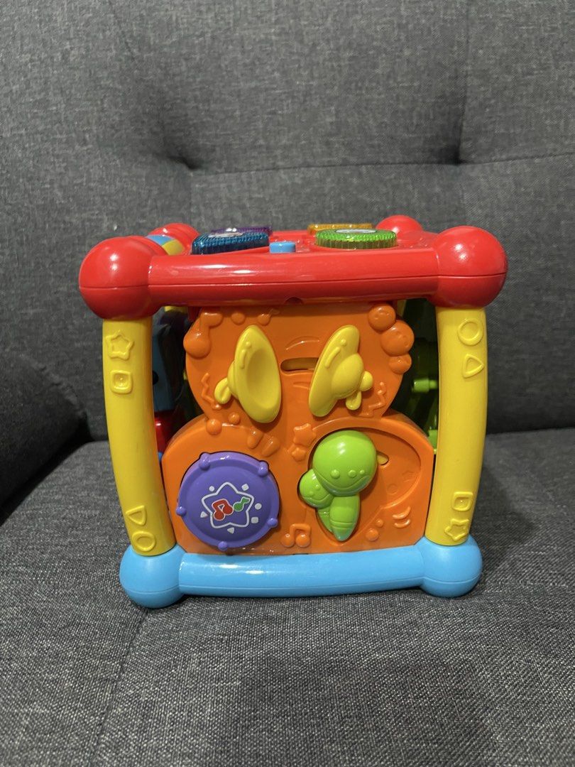 VTech Busy Learners Activity Cube (Category: Infant Playtime) located in Quezon City. Submitted by glezylda29.95 (Listing ID 1433452478, Image 3). Description: - VTech Busy Learners Activity Cube: A fun and engaging toy for toddlers! - Features multiple interactive sides. - Includes shape sorters, bead mazes, and musical elements. - Bright colors and playful designs to stimulate senses. - Helps develop fine motor skills and cognitive abilities..