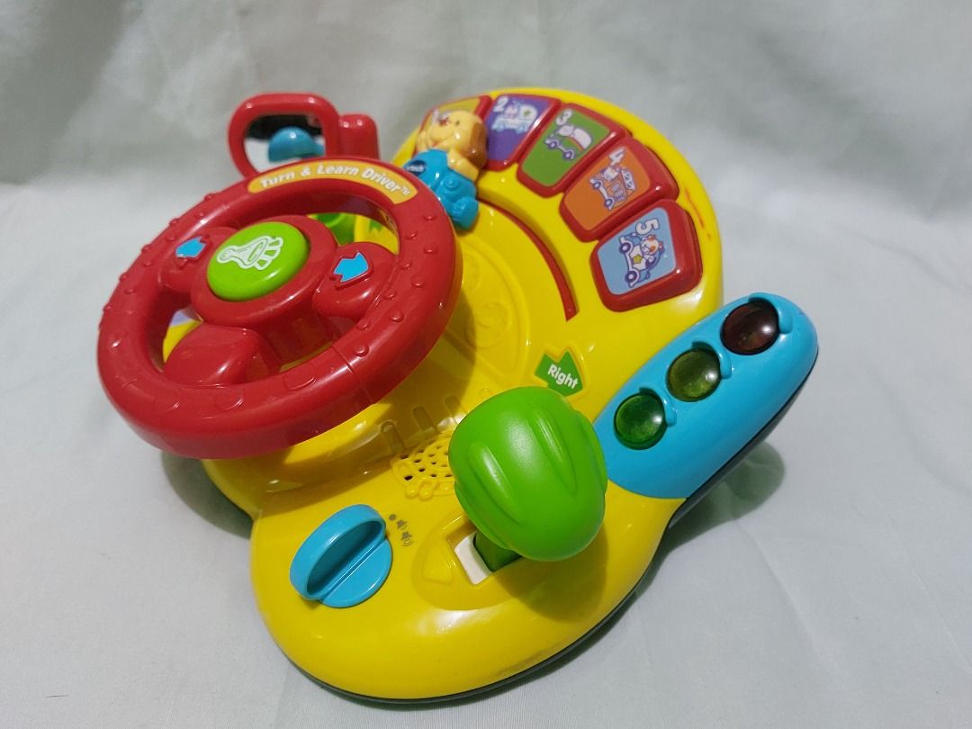 VTech Turn & Learn Driver (Category: Educational & Learning Toys) located in Paranaque City. Submitted by ca.firstonlinebiz (Listing ID 1433534559, Image 3). Description: Preloved Vtech Turn and Learn Driver PHP 680 Lights and sounds working well English Language All buttons are working Battery not included needs 2xAA Signs of usage Loc. Greenheights Parañaque Open for shipping lalamove jnt or flash Gcash, Maya, BPI payment.