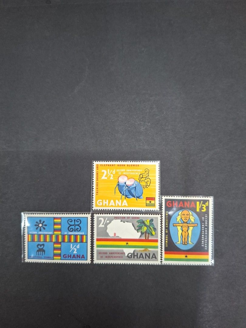 1959 Ghana stamps 2nd anniversary independence, Hobbies & Toys ...