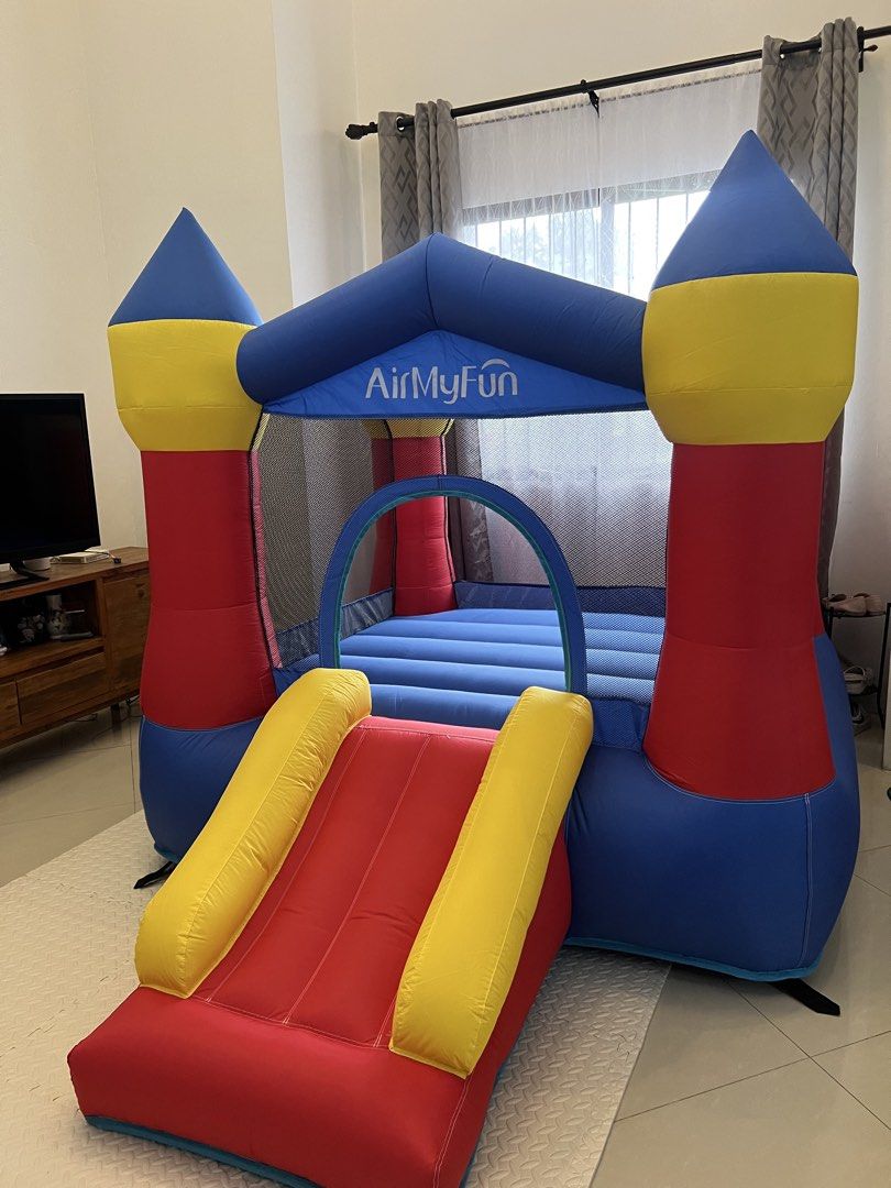 AirMyFun Inflatable Castle Bouncer (Category: Infant Playtime) located in Bulacan. Submitted by meekeniee (Listing ID 1433638720, Image 2). Description: FOR SALE OXFORD WITH BAG AND PUMP.
