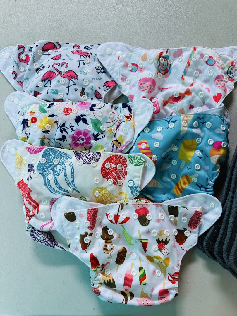 Original Alva Cloth Diapers (unused) + 12pcs inserts (Category: Diapers & Baby Wipes) located in Santiago. Submitted by parttimeonly (Listing ID 1433646242, Image 3). Description: free shipping unused washed only tinamad ako maglaba.