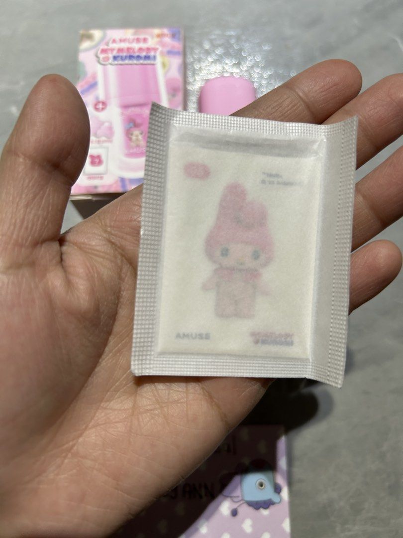Amuse my melody kuromi collab liptint (Category: Makeup) located in Rizal. Submitted by reyshishibal (Listing ID 1425319943, Image 3). Description: SHADE: 11 Vanilla Apricot - brandnew and sealed - can send video condi - with card included - authentic official, scan the barcode to check authenticity - est sf if jnt: around 50 only ✅installment (original price+ 100) in 2 months.