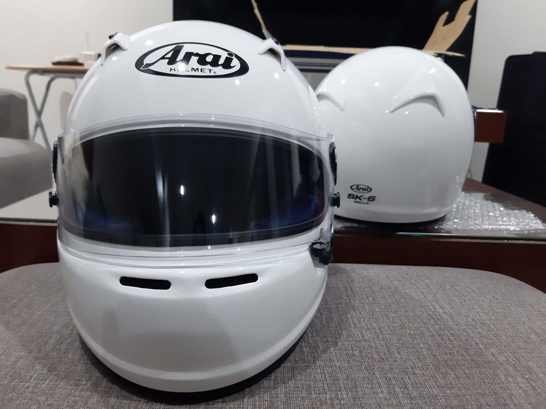 Arai SK 6 karting helmet go kart (Category: Motorcycle Accessories) located in Singapore. Submitted by stixgraphixz (Listing ID 1433768105, Image 1). Description: Letting go my Arai SK-6 Karting Helmet Still in great condition Use less than 5 time w/box and dust bag Good for track days / karting Selling as i already have another helmet DM if interested Letting go at $580.