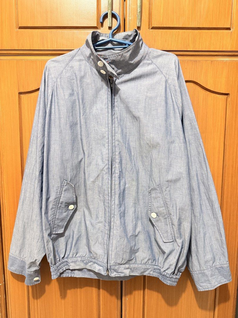 Baracuta Vintage Denim Harrington Jacket (Category: Coats, Jackets and Outerwear) located in Manila. Submitted by narm_711 (Listing ID 1433658606, Image 1). Description: - Classic Baracuta Harrington jacket - Light blue color - Size: 40 (102cm) - Full YKK zip closure - Two front pockets - Button details on collar and cuffs - Red and green plaid lining.