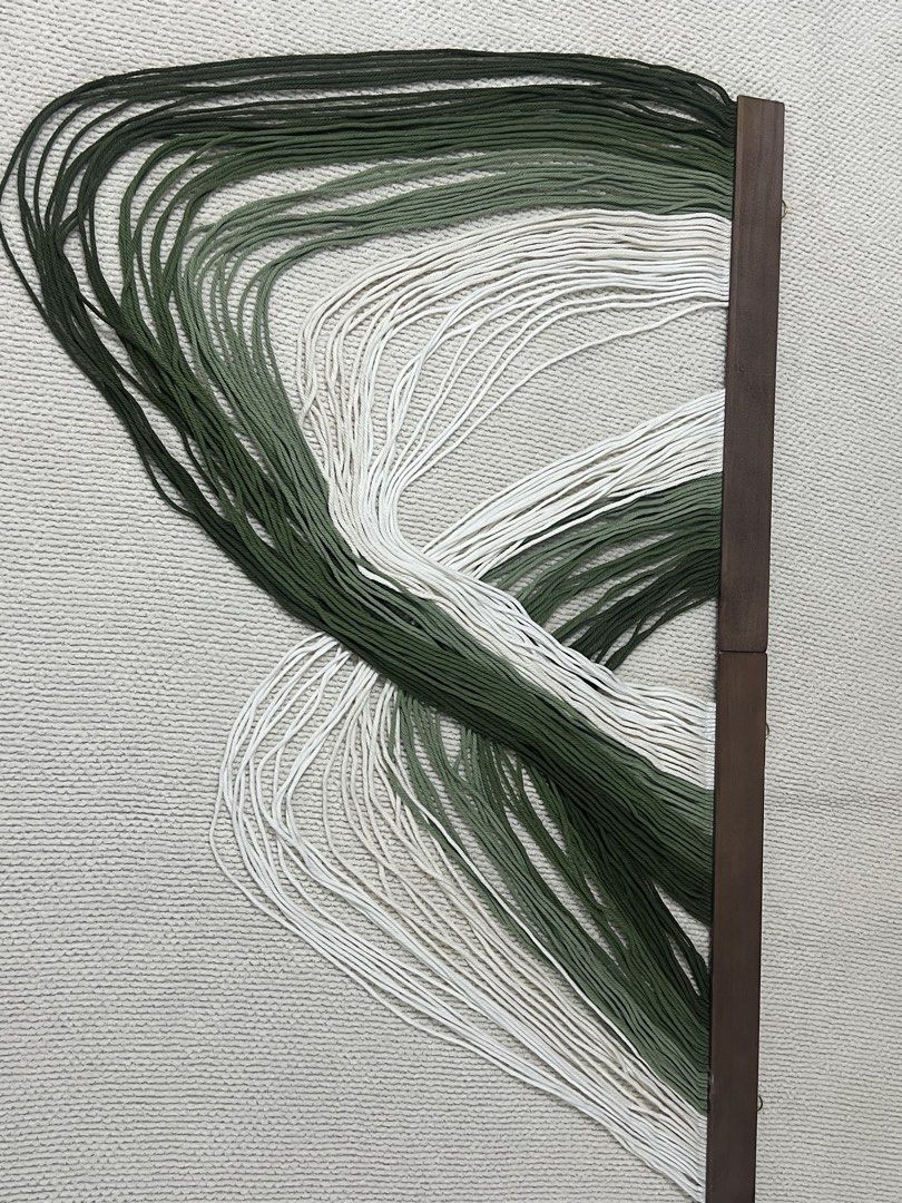 Boho Ocean wave green macrame wall decor (Category: Wall Decor) located in Cavite. Submitted by wishie_collects (Listing ID 1433700249, Image 2). Description: 100cm long Will include hooks.