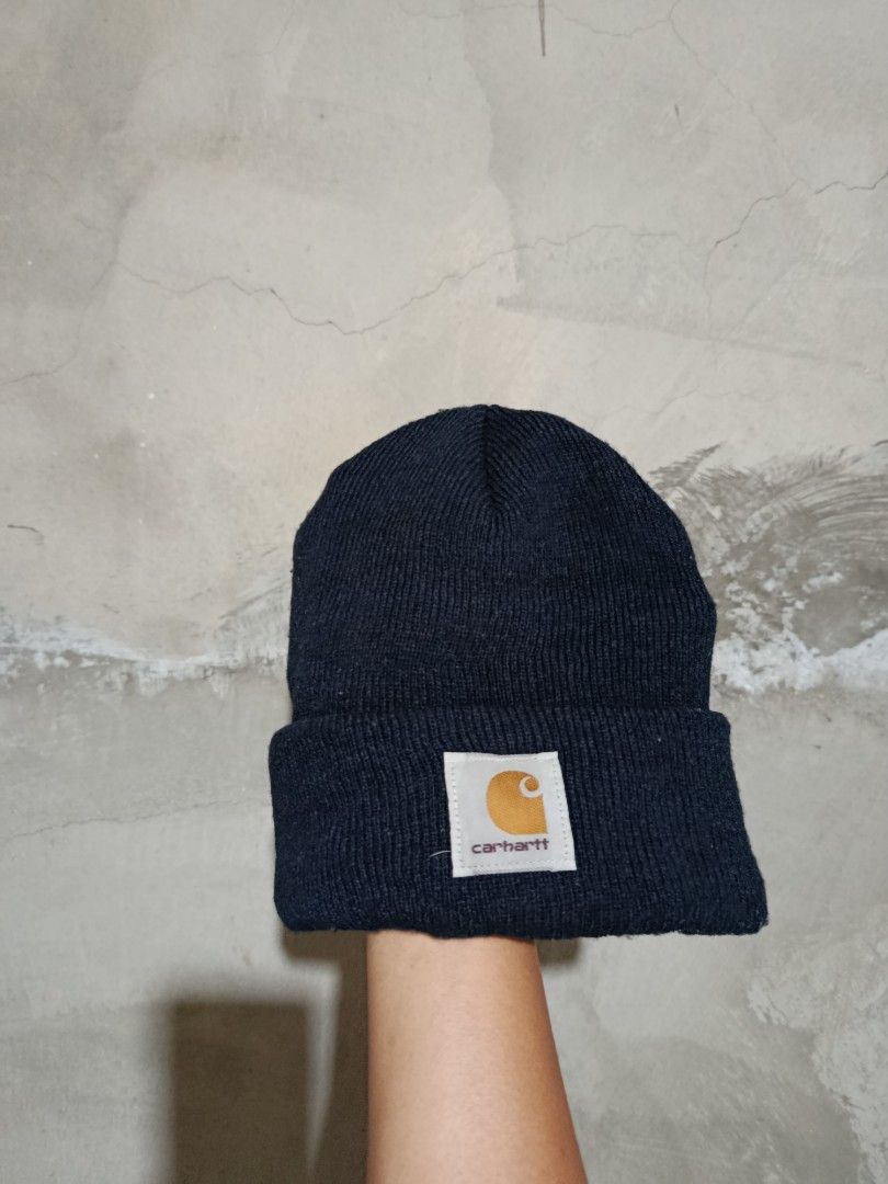 Carhartt Acrylic Watch Hat Beanie (Category: Caps & Hats) located in Kalamansig. Submitted by skone1996 (Listing ID 1433630743, Image 1). Description: - Carhartt beanie - Dark navy color - Made of acrylic - Carhartt logo patch - Classic watch hat style - Season S14 item - 9.8/10 Color rate - Issue last pic. Kayo nalang mag alis ng imol2x.