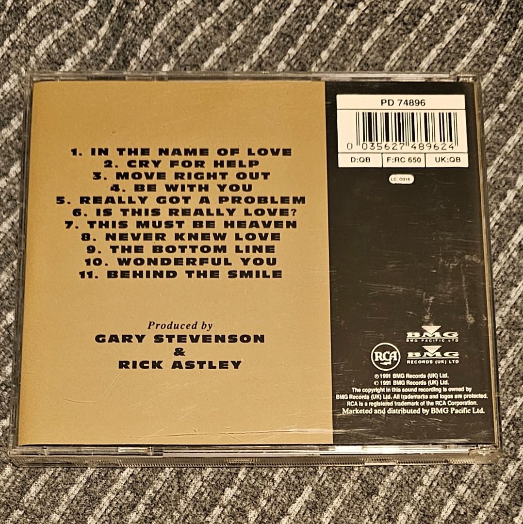 🌟[CD Album] Rick Astley – Free (1991) (Category: CDs & DVDs) located in Singapore. Submitted by strangecell (Listing ID 1433730773, Image 3). Description: Many more Various Genres: https://www.carousell.sg/p/1253907759 Electronic Dance, EDM, DJ Mix: https://carousell.com/p/1035784902 Easy Listening, Funk Soul, Lounge, Jazz, New Age, Chill-out: https://carousell.com/p/1028943398 ************************************** Self-collect at Area Serangoo