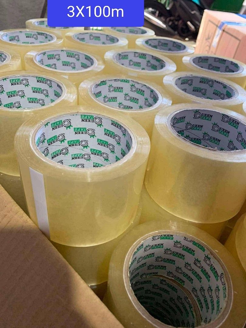 Clear Packaging Tape 3x100m (Category: Craft Supplies & Tools) located in Quezon City. Submitted by davidclothing (Listing ID 1433671946, Image 1). Description: - Clear packaging tape - 3"x100meters per roll - Perfect for sealing boxes and packages - Transparent - Suitable for personal and business use - Available in packs.