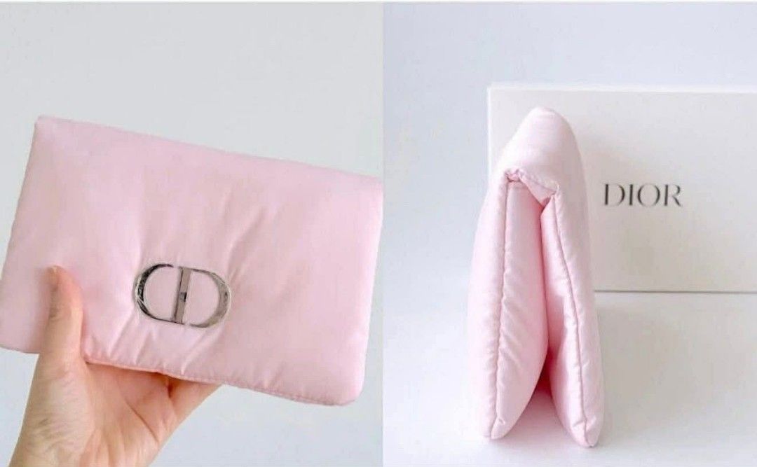 Dior Pink Clutch / Pouch (Category: Luxury Bags & Wallets) located in Manila. Submitted by nicethingsandstuff (Listing ID 1433604420, Image 1). Description: Itenm is onhanf and comes with box - Authentic Dior clutch in a lovely pink color. - Features the iconic CD logo. - Crafted with a stylish quilted material. - Comes with the original Dior box. - Perfect for any elegant occasion..