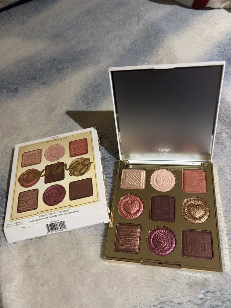 Eyeshadow (Tarte sugar rush cravings pallete) (Category: Makeup) located in Hagunoy. Submitted by declutterwine (Listing ID 1433756344, Image 1). Description: Bought like $40 at the store in the US.