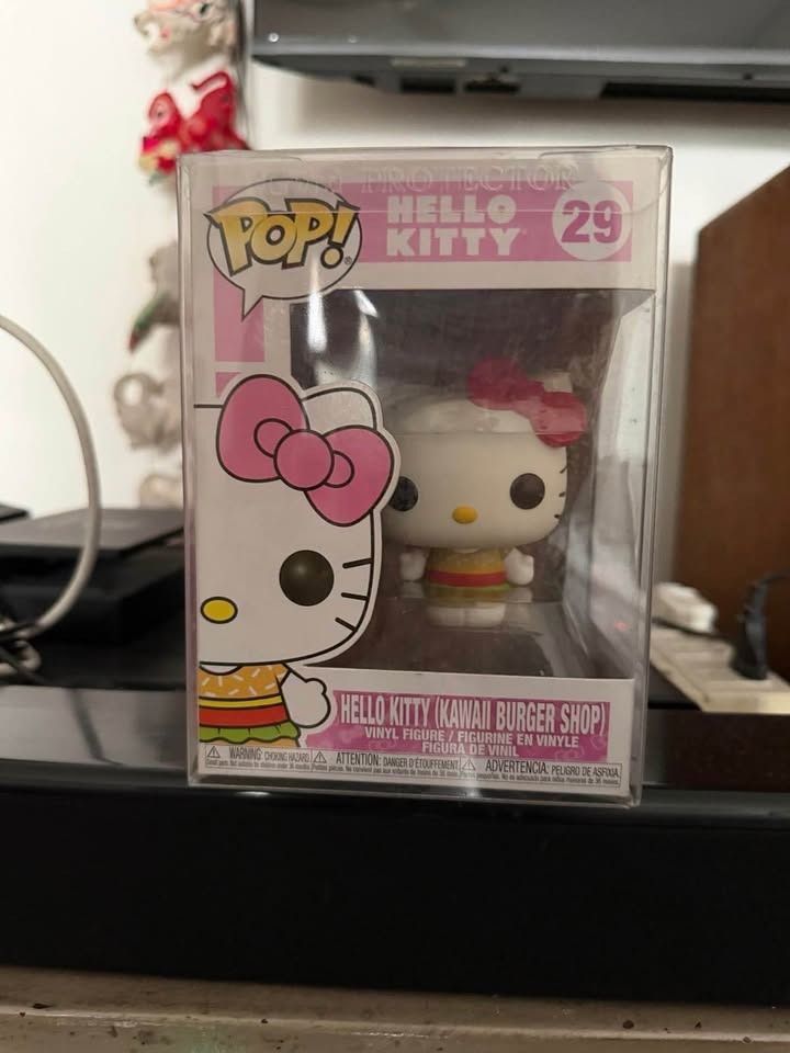 Funko Pop! Hello Kitty (Kawaii Burger Shop) #29 (Category: Designer & Blind Box Toys) located in Caloocan City. Submitted by julianne_so.3282 (Listing ID 1433641099, Image 1). Description: - Funko Pop! Kitty from the Kawaii Burger Shop series - Vinyl figure #29 - Includes original packaging - Box has a clear protector - Perfect for Kitty and Funko Pop! collectors! -negotiable.