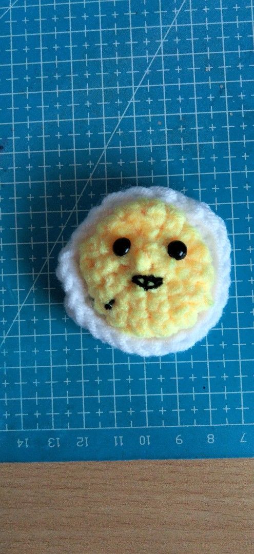 Handmade Egg Patch (Category: Handmade Craft) located in Singapore. Submitted by chriztz (Listing ID 1433605130, Image 2). Description: - Handmade crochet egg patch - Features a cute face - Adds a unique touch to your items - Made with soft yarn - Ready to be sewn or glued on.