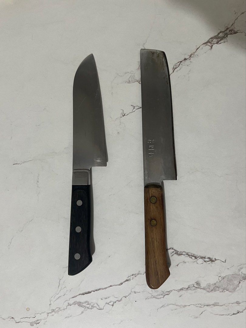 Japanese Knife (Category: Knives & Chopping Boards) located in Manila. Submitted by cissaa (Listing ID 1433658818, Image 1). Description: Santoku Nakiri Good for Project Knife ₱600 for both.