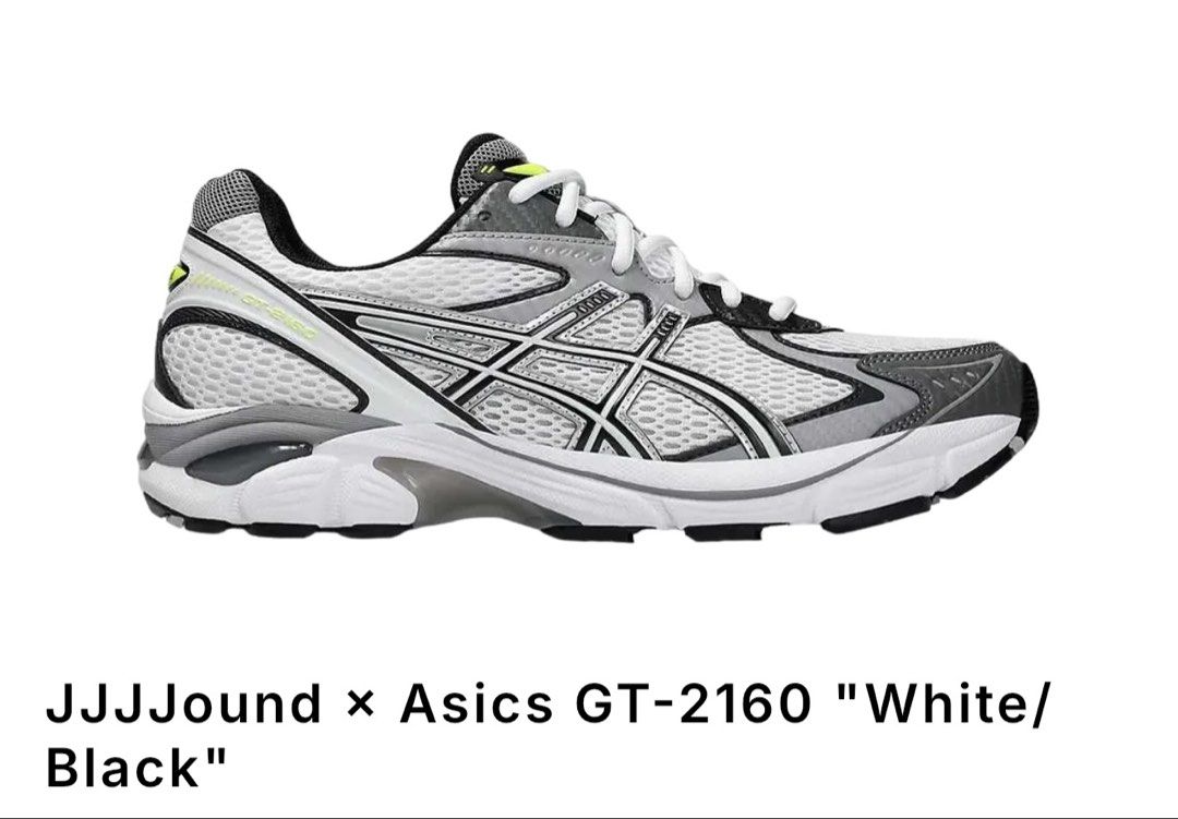 JJJJound x Asics GT-2160 White/Black Sneakers (Category: Sneakers) located in Singapore. Submitted by ninikoh060104 (Listing ID 1433735432, Image 1). Description: - JJJJound x Asics GT-2160 sneakers - Classic white and black colorway - Breathable mesh upper - Comfortable sole - Ideal for everyday wear - Perfect for casual outings - A must-have for sneaker collectors.