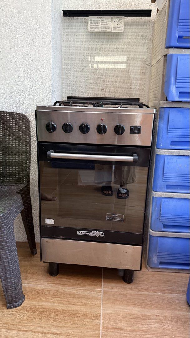 La Germania Gas Range (stainless) (Category: Other Kitchen Appliances) located in Las Pinas. Submitted by shop.eo.home (Listing ID 1433706661, Image 1). Description: - La Germania Gas Range - Stainless steel finish - Functional and ready to use - Classic design - Gas oven thermostat - electric hotplate for repair - replace wire.