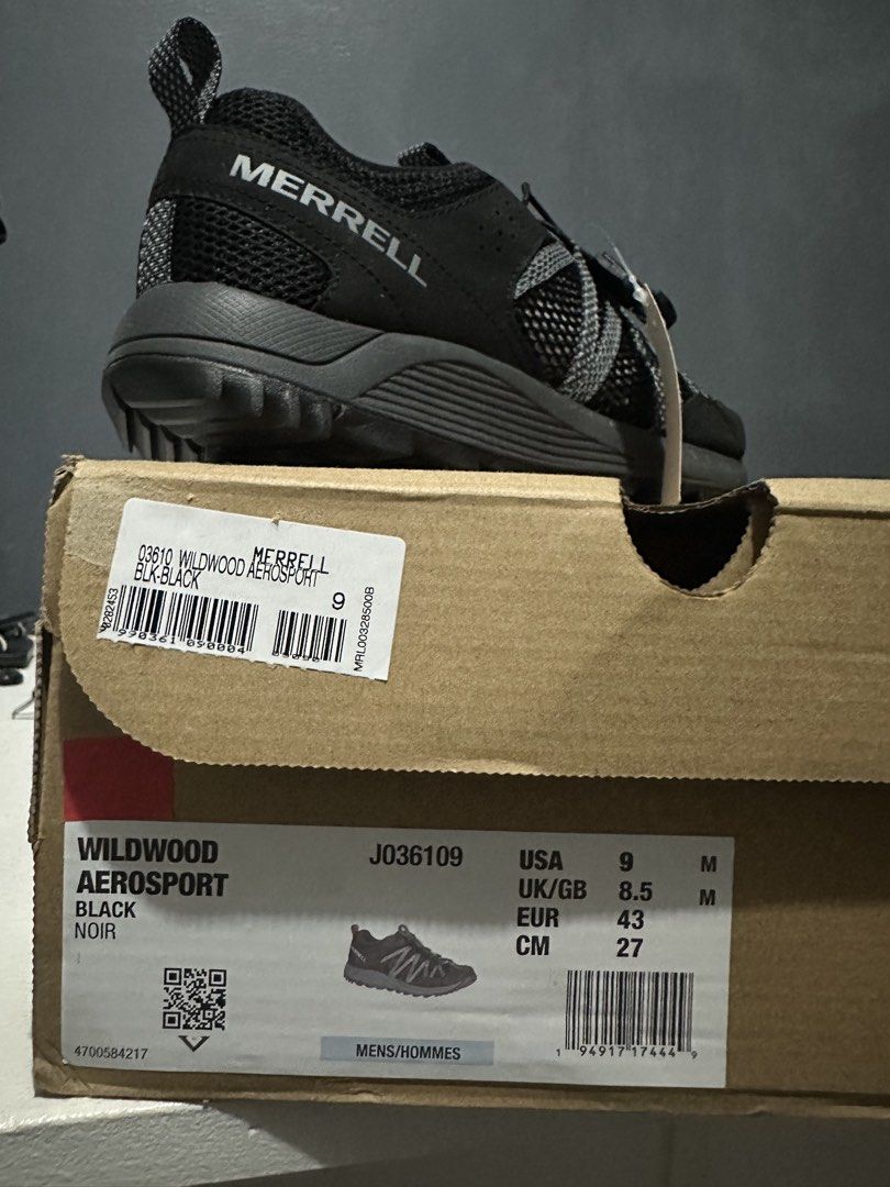 Merrell Wildwood Aerosport (Category: Sneakers) located in Hagunoy. Submitted by ellsante (Listing ID 1433671744, Image 3). Description: Size US 9 Brandnew, with box & complete tags RFS: di natuloy hike Can ship j&t/lalamove.