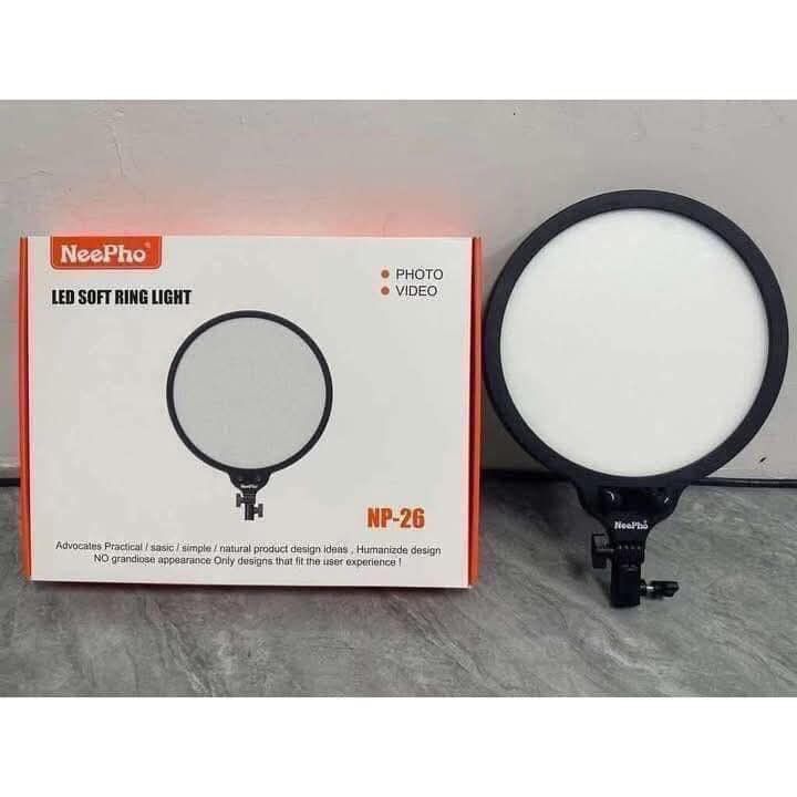 Neepho led soft ring light with stand (Category: Lighting & Studio Equipment) located in Manila. Submitted by yzcartph (Listing ID 1433590742, Image 3). Description: NeePho Led Soft Ring Light With Stand NP-26 reseller 780php NP-33 reseller 1100php NP-36 reseller 1250php.