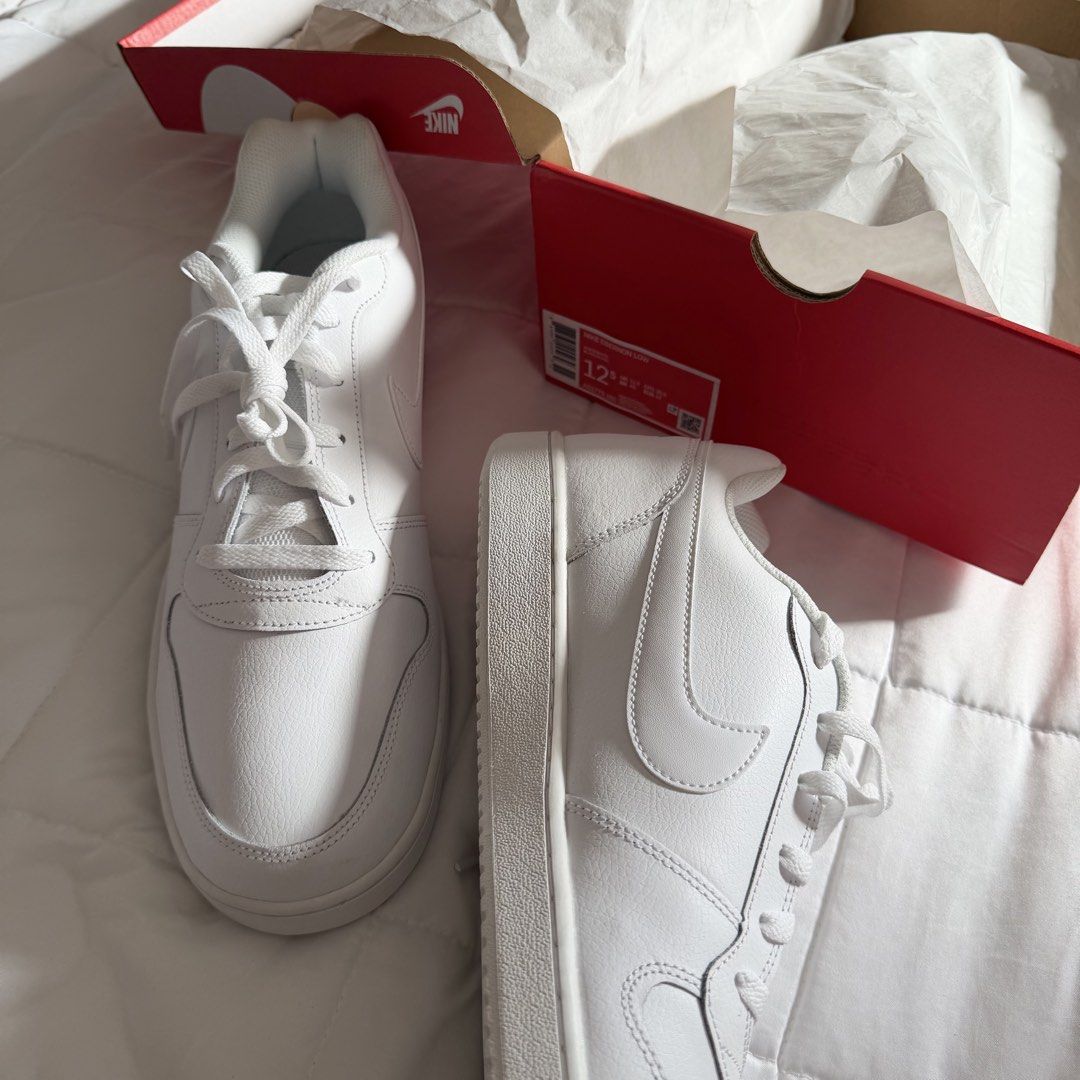 Nike Ebernon Low White Sneakers (Category: Sneakers) located in Pasig City. Submitted by sichi.ph (Listing ID 1433672167, Image 3). Description: - Nike Ebernon Low sneakers - Color: White - Size: US 12, UK 11.5, EUR 47, CM 30.5 - Features: White sole, Nike swoosh logo - Includes original box.