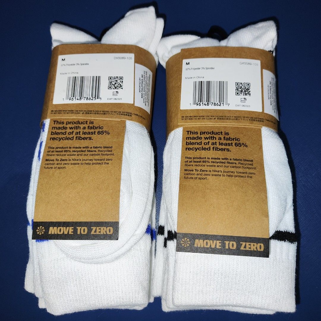 Nike Everyday Essential Socks (Category: Socks) located in Marikina City. Submitted by solego.ph (Listing ID 1433759570, Image 2). Description: For sale: Nike Everyday Essential Crew Socks Color: White/Blue Size: M and L Condition: Brand New Price: 150 per piece or 400 for 3 pairs Color: White/Black Size: M Condition: Brand New Price: 200 per piece or 500 for 3 pairs Meet-up area: Marikina or shipping via Lalamove, Grab Express and J&T Express Co