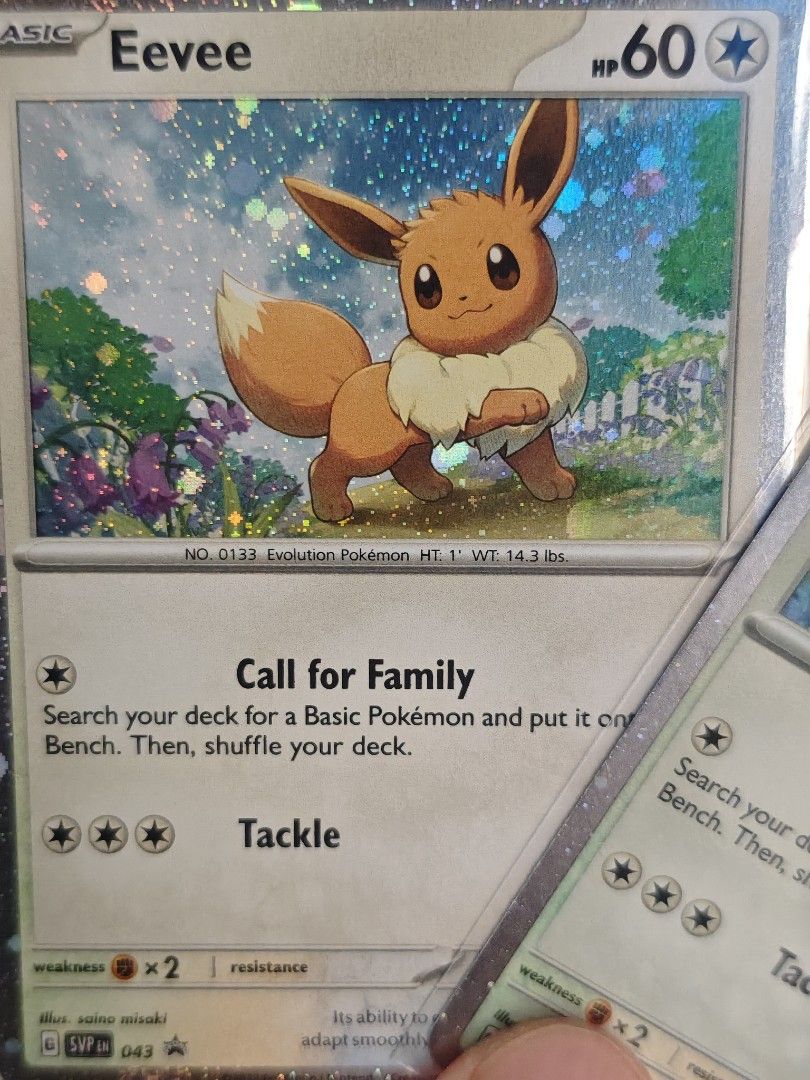 Pokemon Cards - Eevee (Category: Raw Singles) located in Marikina City. Submitted by dmichael00 (Listing ID 1433670986, Image 1). Description: Pokemon card collection Eevee halo - sold out Sylveon halo - sold out Umbreon - 100 each Other eevee - 100 Eevee reverse - 150 Available for meetup by schedule Also available for pickup or cod/lalamove/grab.