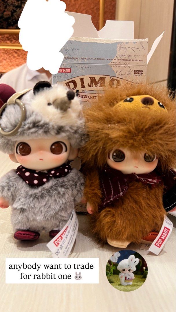 POP MART Dimoo World The Secret Theater Series Timid Lion and Cherry ...