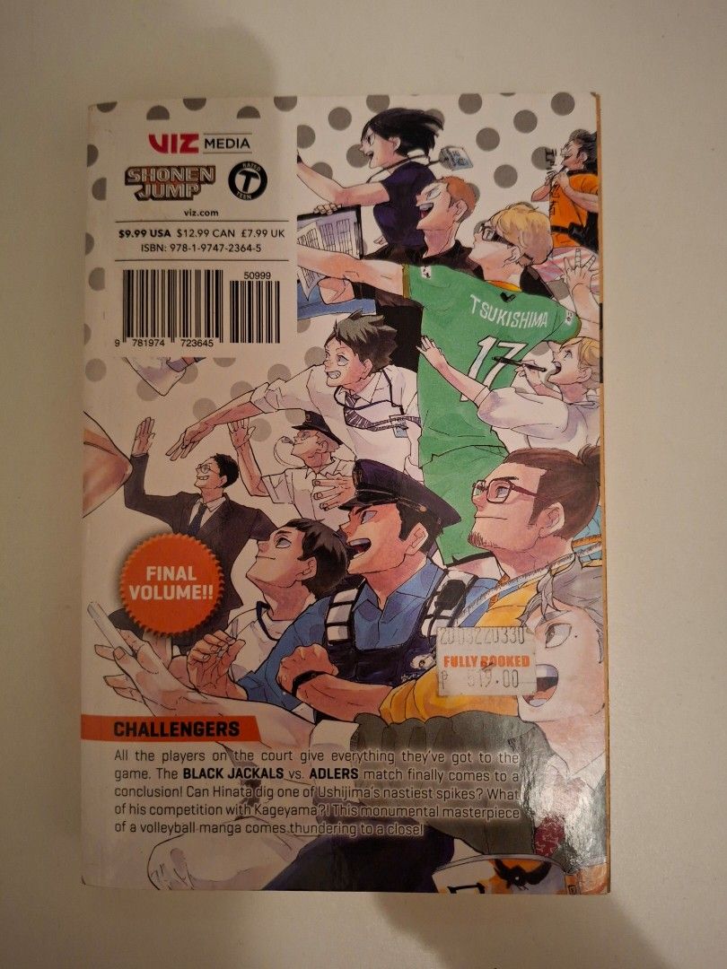 preloved haikyuu manga! (read desc) (Category: Comics & Manga) located in Pasig City. Submitted by mi0ka (Listing ID 1433744565, Image 3). Description: lightly used haikyuu manga! CONDITION - both volumes have yellowed pages - vol 45 in mint condition - vol 26 has damage to the backside (slide 6), and slight damage to cover PRICES - volume 26: P300 - volume 45: P480 - TAKE ALL: P800 (negotiable) MOP & MOD: gcash + lalamove 📍Pasig, FREE SHIPPING 