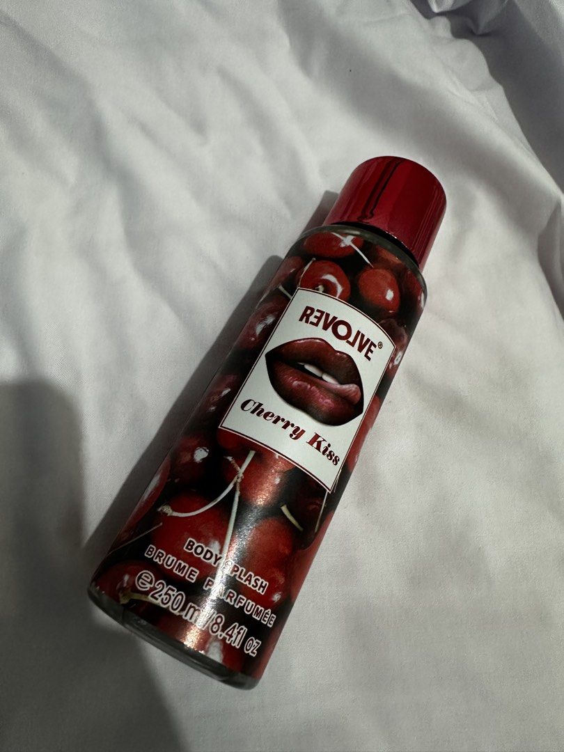 Revolve Cherry Kiss Body Splash (Category: Fragrance & Deodorants) located in Pasay City. Submitted by j9declutter (Listing ID 1433726282, Image 1). Description: Carousell Decluttering! Selling low!!! Pick-up via grab/move it/joyride/angkas/lalamove. Meet-up location: Lrt Edsa station NO COD! If in doubt, wag bumili 😁 You can pay thru BPi & Gcash only. Happy shopping! ❤️❤️❤️ - Revolve Cherry Kiss Body Splash - Scent: Cherry - Size: 250ml / 8.41 