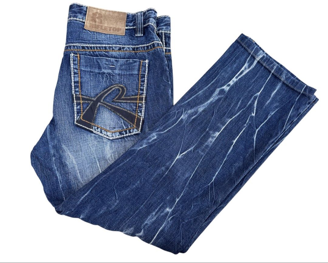 Rifletop Jeans (Category: Jeans) located in Kabankalan. Submitted by secondhandgems2 (Listing ID 1433782309, Image 1). Description: Rifletop Denim Jeans Size 34-36 Waist x 39 Length x 8.5Hem Like New Condition Made in Italy No Flaws .