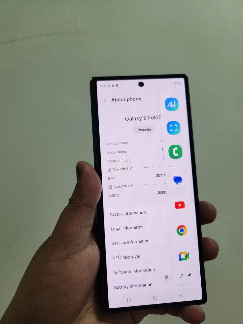 Samsung Galaxy Z Fold 6 (Category: Samsung) located in San Juan City. Submitted by wainefreygadgetshop (Listing ID 1433771980, Image 2). Description: SAMSUNG GALAXY Z FOLD 6 12/512gb ALL GOODS AT WORKING NO REPAIR HISTORY GAMING PHONE PEDE PANG BACK UP PHONE SCREEN TESTED SIGNAL TEST CAMERA SOBRANG LINAW FRONT SCREEN ONLY YUNG MAGAGAMIT HONEST ISSUE ILALAGAY SA NOTE PARA AWARE KA! NOTE* *SEE POSTED PICTURE SA MAIN SCREEN HINDI NA TOTOUCH napaka o