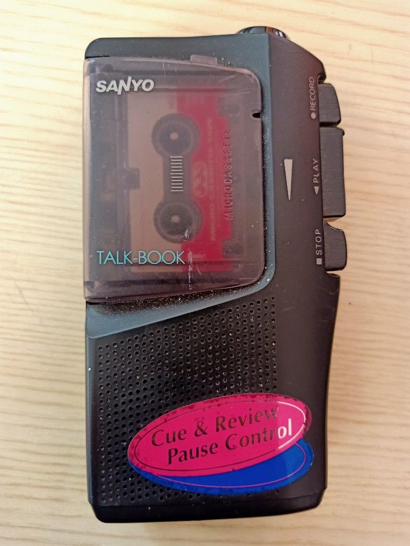 Sanyo talk book microcassette player (Category: Portable Audio Accessories) located in Las Pinas. Submitted by the_recycle_shop (Listing ID 1433781273, Image 1). Description: Good working condition Fully functional playing recording ff rew all functional 2 AA battery for power .