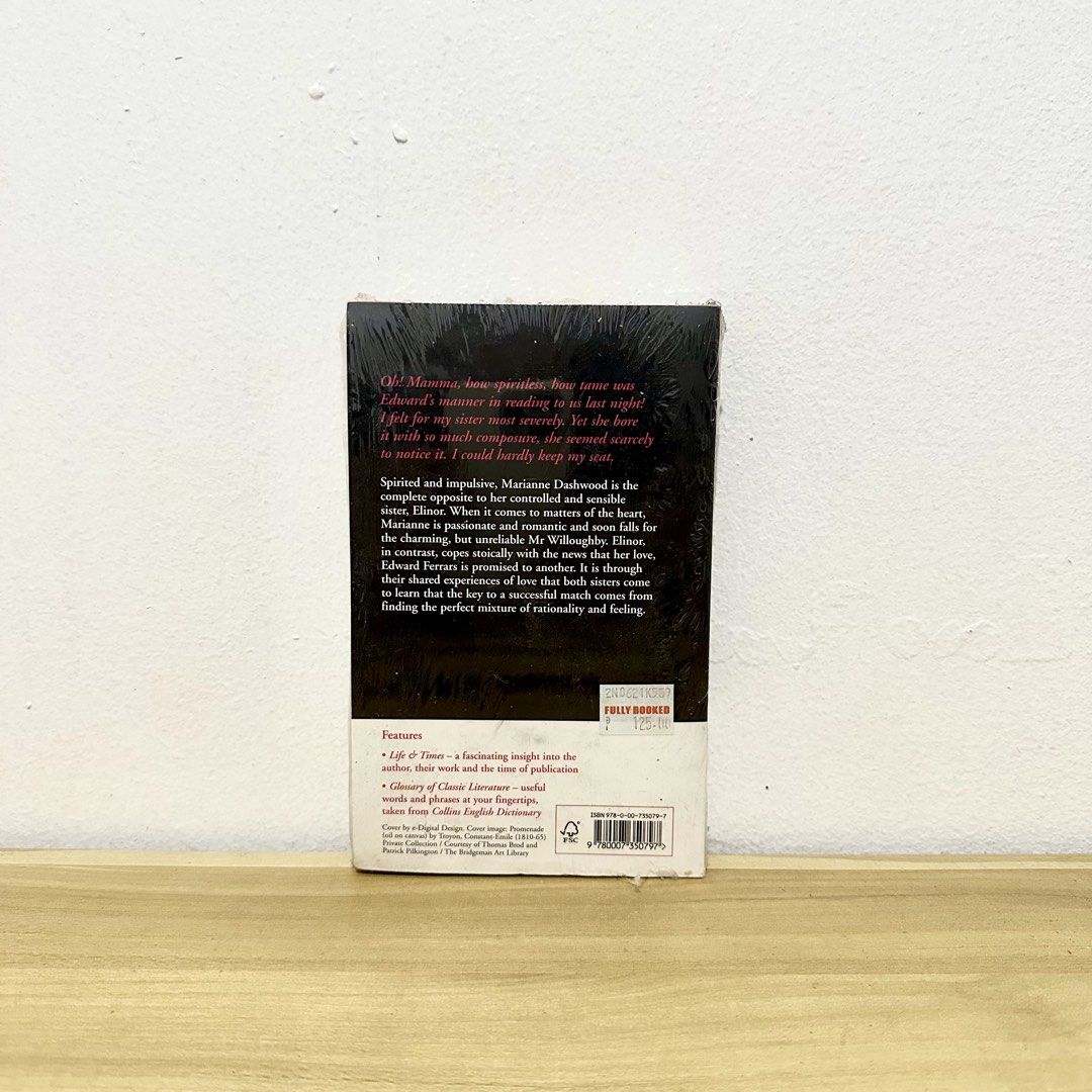 Sense and Sensibility by Jane Austen (Category: Storybooks) located in Pasay City. Submitted by yndueniddi (Listing ID 1433708775, Image 2). Description: Paperback Sealed in original packaging MOP: GCash Carrier: J&T / Lalamove Location: Pasay City, Metro Manila ❗️ Buyer handles shipping costs. ‼️ Last price indicated, no haggling please!.