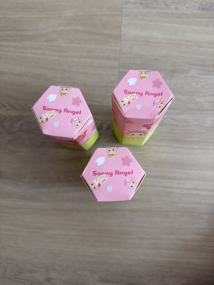 Sonny Angel Cherry Blossom Series - Blind Box (Category: Designer & Blind Box Toys) located in Singapore. Submitted by lalashop. (Listing ID 1433604319, Image 3). Description: - Brand new, unopened Sonny Angel Cherry Blossom blind boxes. - Each box contains a random figure from the Cherry Blossom series. - Perfect for collectors or gifting. - Selling as a set of 3 boxes. - Price is per box..