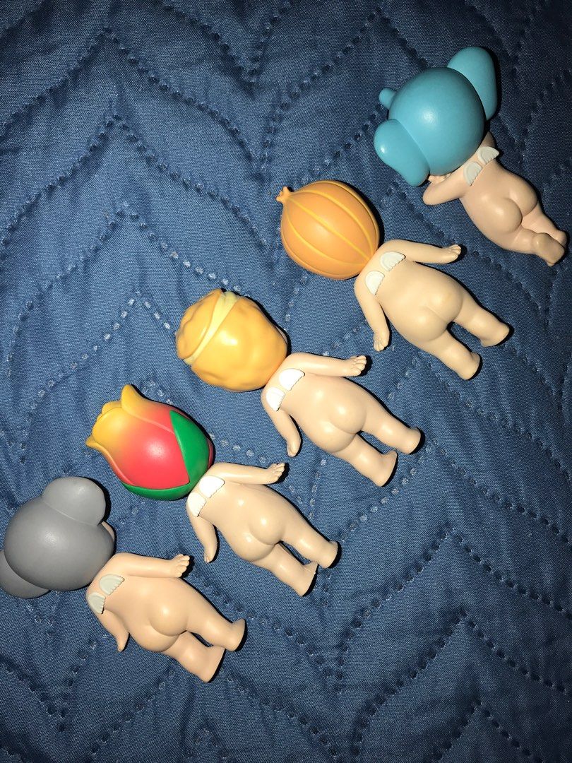 Sonny Angels Set (Category: Designer & Blind Box Toys) located in Manila. Submitted by sanrio.etc (Listing ID 1433741735, Image 2). Description: Sold as SET ONLY - Minor marks; overall 4/5 condition - Includes: Koala, tulip, cream puff, onion, elephant (hipper WITHOUT adhesive).