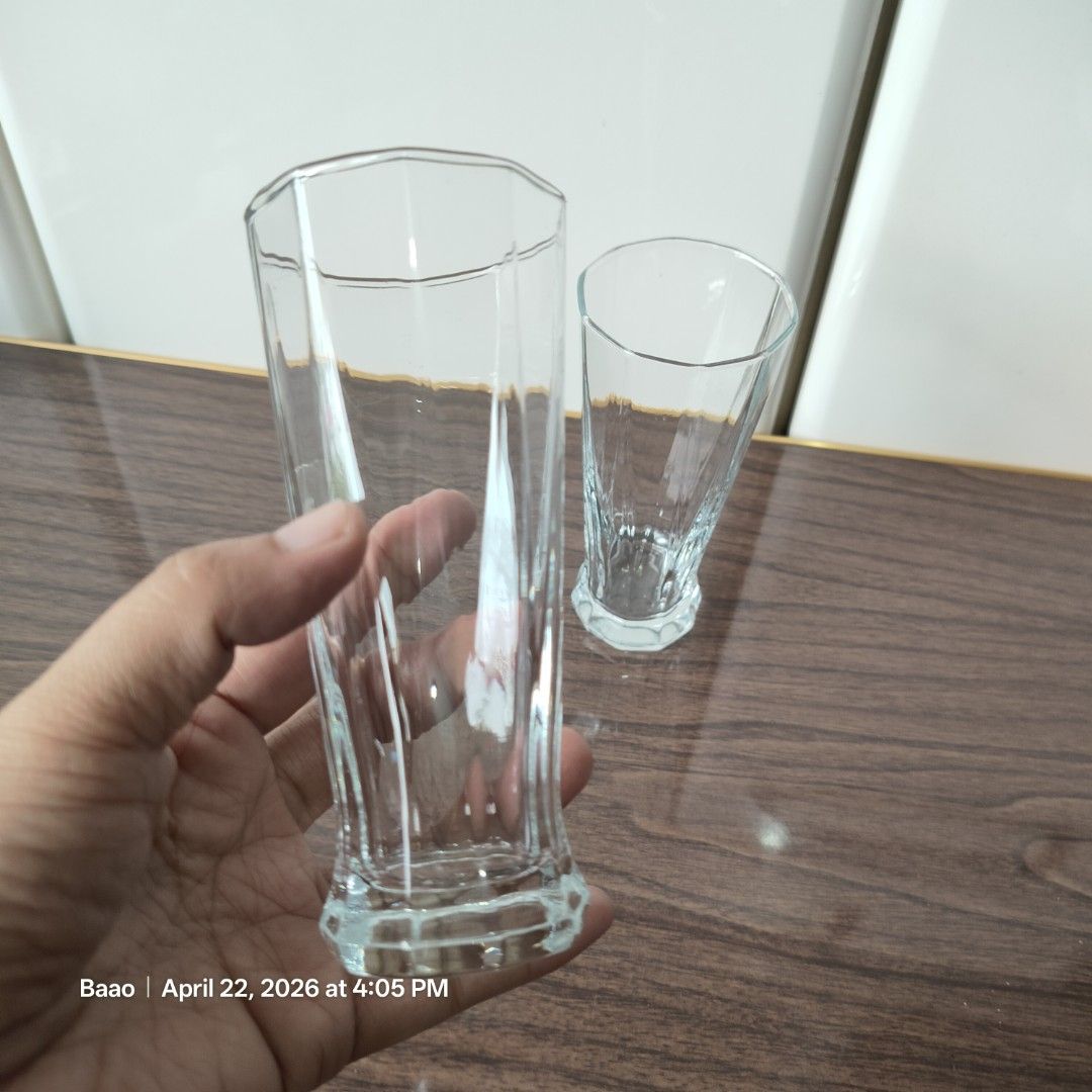 Tall Clear Drinking Glasses (Category: Other Kitchenware & Tableware) located in Baao. Submitted by all.things.japan (Listing ID 1433665660, Image 3). Description: SAPPORO DRINKING GLASS DOU, Set of 2 VGC, Like New No rubs or scratches Japan Surplus Dimensions: 6.0 inches (h) x 2.5 inches diameter Mine: P150.00 both Add Sf MOP: GCash/ Landbank/ Maya We SHIP NATIONWIDE..