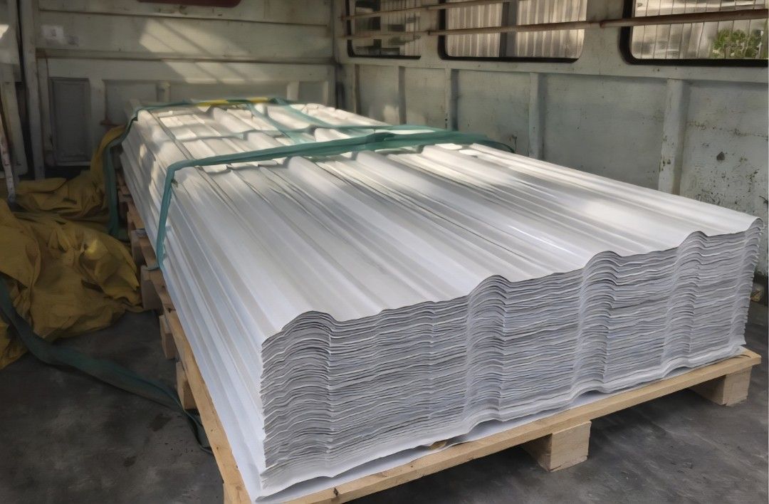 uPVC Roof with ASA (Category: Construction & Building Materials) located in Quezon City. Submitted by jjt_enterprise (Listing ID 1433733698, Image 3). Description: uPVC Roofing Sheet with ASA layer -Rib Type -White -With Vinyl Coating Effective width: 1 meter Length: 3 meter Thickness: 2mm ☆Anti UV ☆Fireproof ☆Rust Free ☆Lightweight ☆Flexible ☆Durable ☆Noise absorption/Sound Insulation ☆30 years lifespan **Can be used for roofing or wall cladding