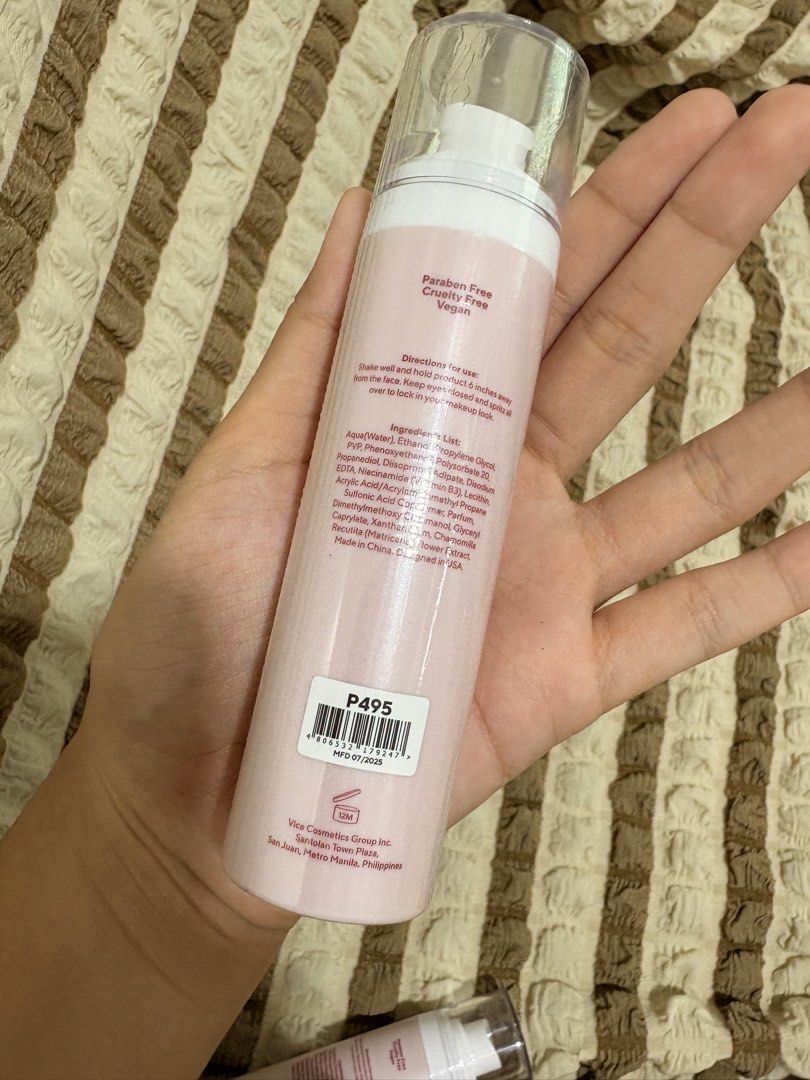 Vice Cosmetics 24HR Lock Setting Spray (Category: Makeup) located in Daraga. Submitted by istjaywon (Listing ID 1433778809, Image 2). Description: for sale !!! vice cosmetics setting spray 50 ml (sealed) — ₱200 + sf mop : gcash mod : jnt express .