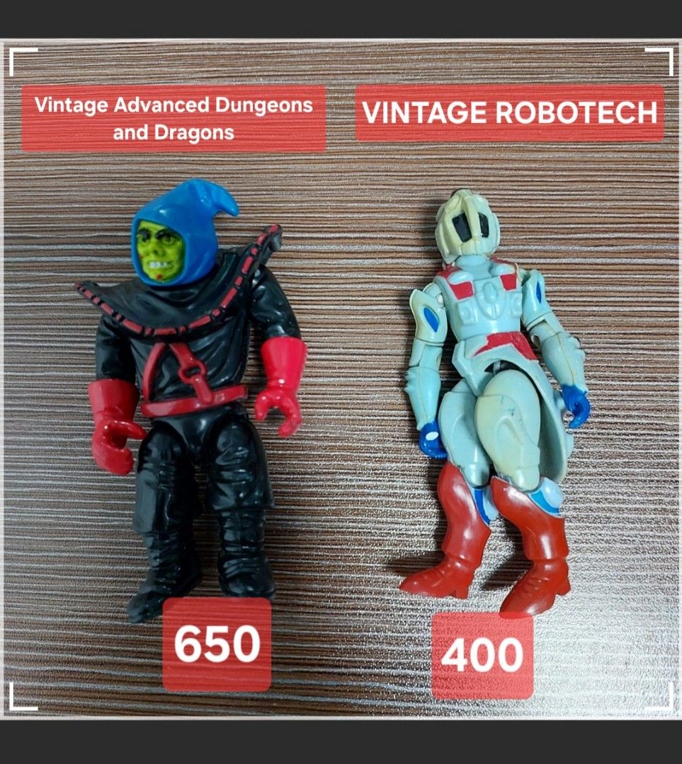 Vintage Action Figures (Category: Action & Battle Toys) located in Pasig City. Submitted by liezel-liezel (Listing ID 1433752514, Image 1). Description: Vintage Dungeons and Dragons ** SOLD ** Vintage Robotech Pasig City location Shipping at your expense.