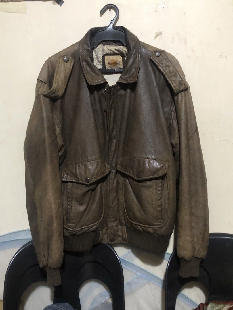 Vintage Hard Rock Leather Bomber Jacket (Category: Coats, Jackets and Outerwear) located in Manila. Submitted by sharedpleasures (Listing ID 1433728207, Image 1). Description: dm for more info.