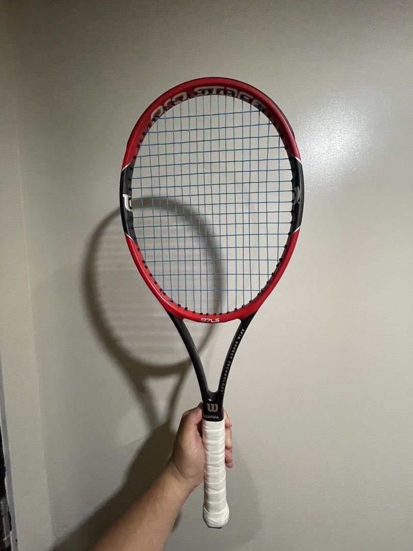 Wilson Pro Staff 97L S Tennis Racket (Category: Racket and Ball Sports) located in Cavite. Submitted by findingnonos (Listing ID 1433730491, Image 1). Description: FORSALE Original Wilson Pro Staff 97LS Head Size: 626 cm3 String Pattern: 18x16 Weight: 306g Strung Grip 3 (4 3/8) Still in VERY GOOD CONDITION However, Base grip needs replacement RFS: Rarely used as this was a spare racket (only used in casual plays) Price: 3.5k Location: Quezon City